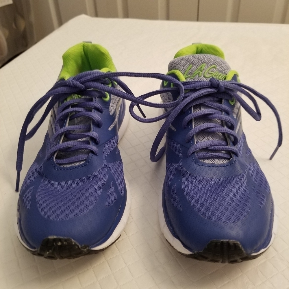 LA GEAR SNEAKERS tennis walking running shoes SIZE 7.5 blue green